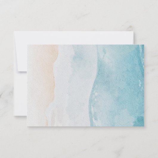 Tropische kever-strand bruiloft RSVP kaartje (Achterkant)