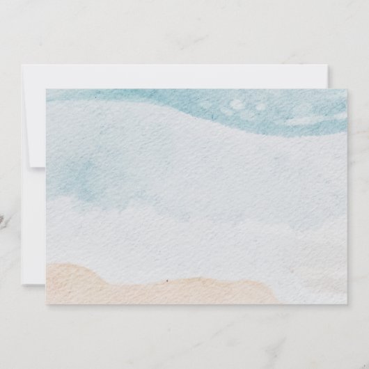 Tropische kever-strand bruiloft save the date (Achterkant)