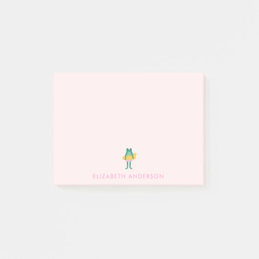 Tropische Kikker Blush Roze Gepersonaliseerd Post-it® Notes (Voorkant)