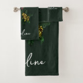 Tropische kikker en Lily Botanical Floral Art Bad Handdoek (Insitu)