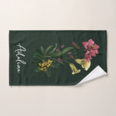 Tropische kikker en Lily Botanical Floral Art Bad Handdoek (Handdoek)