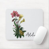 Tropische kikker en Lily Botanical Floral Art Muismat (Met muis)