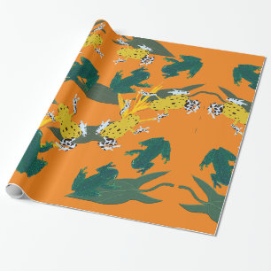 Tropische kikkers cadeaupapier