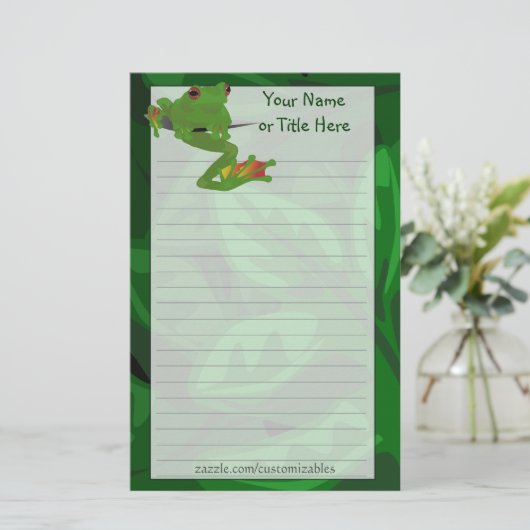 Tropische kikkervisserij briefpapier (Staand voorkant)