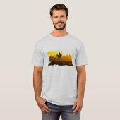 Tropische kite surft op zonsondergang Geel T-shirt (Voorkant volledig)