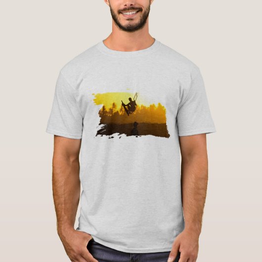 Tropische kite surft op zonsondergang Geel T-shirt (Voorkant)