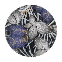 Tropische klasse is een blauwe, zilveren en gouden snijplank