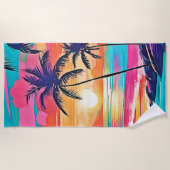 Tropische kleur Glow Sunset Design Strandlaken (Voorkant)