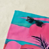 Tropische kleur Glow Sunset Design Strandlaken (In situ)