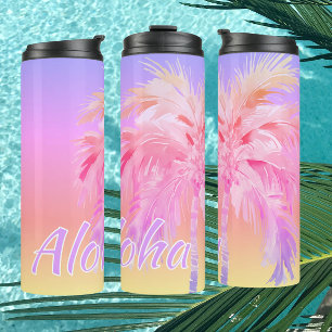 Tropische Kleuren Aloha Palm Boom Thermische Tumbl Thermosbeker