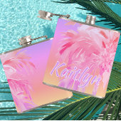 Tropische Kleuren Aloha Palmboom Heupfles