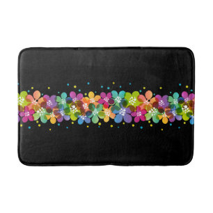 Tropische kleuren Bloemengrafiek Badmat