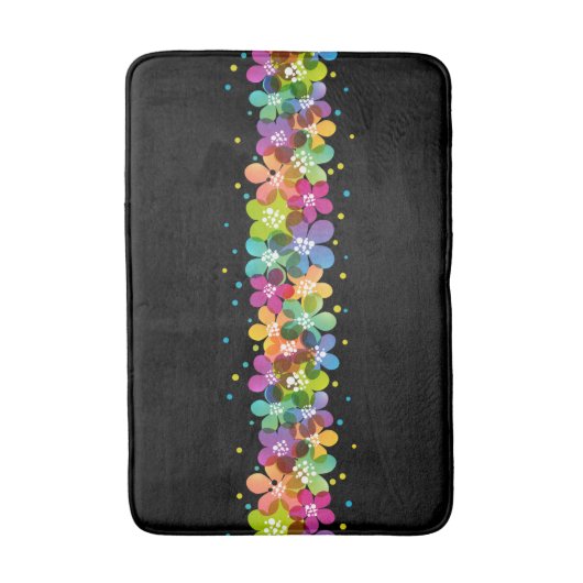 Tropische kleuren Bloemengrafiek Badmat (Voorkant Verticaal)