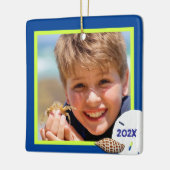 Tropische kleuren Seashells kerstfoto's Ornament (Links)