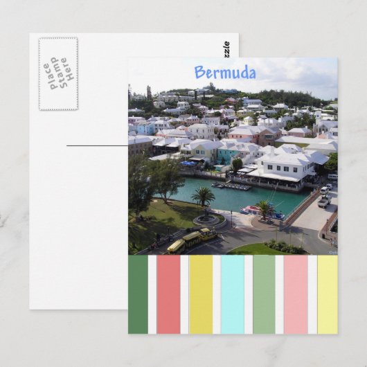 Tropische kleuren van Bermuda Briefkaart (Voorkant / Achterkant)