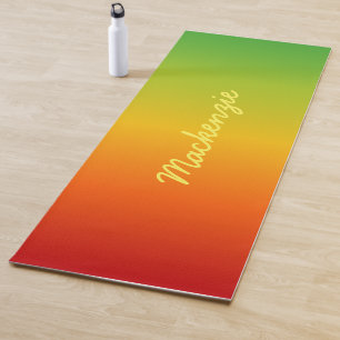 Tropische Kleurgradiënt Rood Geel Groen met Naam Yogamat