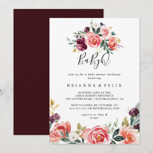 Tropische kleurrijke BabyQ Baby shower Barbecue Kaart