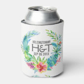 Tropische kleurrijke bloemen bruiloft Wreater Blikjeskoeler (Blikje Voorkant)