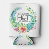 Tropische kleurrijke bloemen bruiloft Wreater Blikjeskoeler (Voorkant)