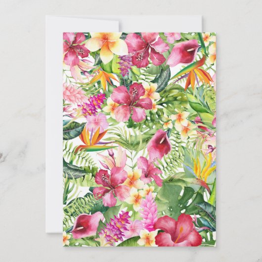 Tropische kleurrijke bloemen verjaardagsfeest elk  kaart (Achterkant)