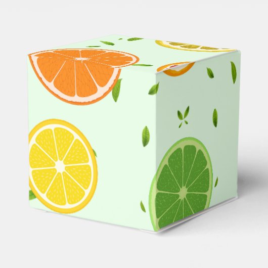 Tropische kleurrijke Citrus ZOMER Sinaasappel citr Bedankdoosjes (Achterkant)