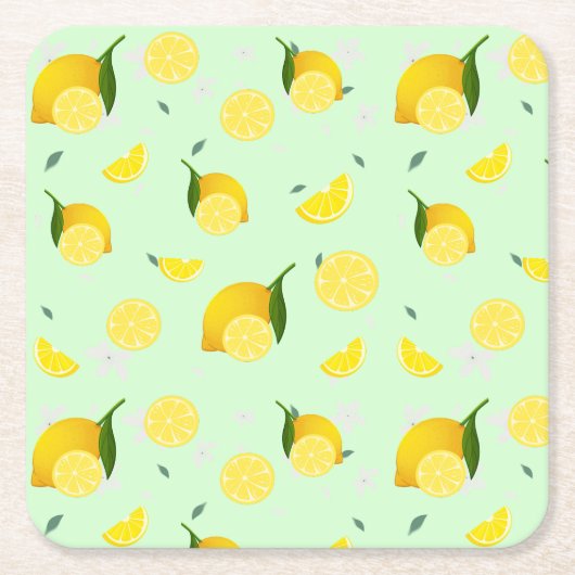 Tropische kleurrijke Citrus ZOMER Sinaasappel citr Kartonnen Onderzetters (Voorkant)