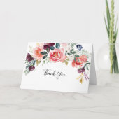 Tropische kleurrijke gevouwen bruiloft Hartelijk d Bedankkaart (Voorkant)