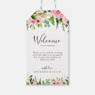 Tropische Kleurrijke Herfst Bloemen Bruiloft Welko Cadeaulabel