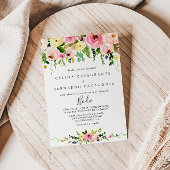 Tropische Kleurrijke Herfst Bloemen Spaans Bruilof Kaart