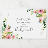 Tropische kleurrijke Herfst bloemenbruidsmeisje vo Sparkling Wijnetiket (Enkel label)