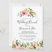 Tropische kleurrijke herfst bloemenbruiloft brunch kaart (Voorkant)