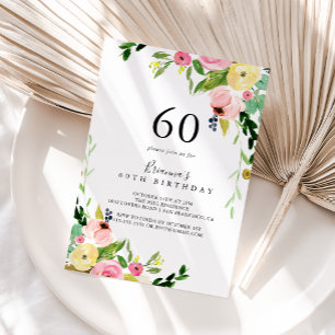 Tropische kleurrijke Herfst Floral 60ste verjaarda Kaart