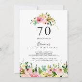 Tropische kleurrijke Herfst Floral 70e verjaardag Kaart (Voorkant)