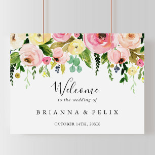 Tropische kleurrijke Herfst Floral Wedal Welcome S Poster