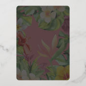 Tropische kleurrijke hibiscus Hawaïaanse zomer bru Folie Uitnodiging (Achterkant)