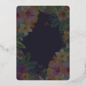 Tropische kleurrijke hibiscus Hawaïaanse zomer bru Folie Uitnodiging (Achterkant)