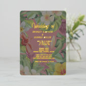 Tropische kleurrijke hibiscus Hawaïaanse zomer bru Folie Uitnodiging (Staand Voorkant)