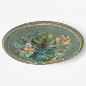 Tropische kleurrijke palmbladeren Gold Wedding Papieren Bordje (Gekanteld)