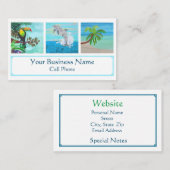 Tropische, kleurrijke touchpalmboom met dolfijn visitekaartje (Voorkant / Achterkant)