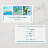 Tropische, kleurrijke touchpalmboom met strand visitekaartje (Voorkant / Achterkant)