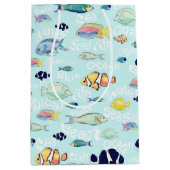 Tropische Kleurrijke Vis Zee leven en Woorden Ontw Medium Cadeauzakje (Voorkant)