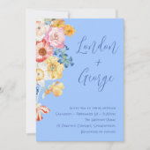 Tropische Kleurrijke Waterverf Bloemenbruiloft Kaart (Voorkant)