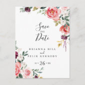 Tropische Kleurrijke Zomer Bloemen Save the Date Briefkaart (Voorkant)