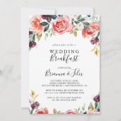 Tropische kleurrijke zomer bloemenbruiloft ontbijt kaart (Voorkant)