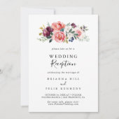 Tropische Kleurrijke Zomer Bloemige Trouwreceptie Kaart (Voorkant)