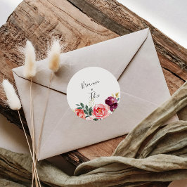 Tropische kleurrijke zomer bruiloft envelop afdich ronde sticker