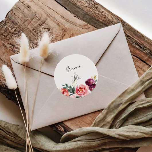 Tropische kleurrijke zomer bruiloft envelop afdich ronde sticker