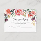 Tropische kleurrijke zomer raden hoeveel spel Kaar Visitekaartje (Voorkant)