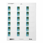 Tropische knolpalmen met strakkleppen leeg etiket (Full Sheet)