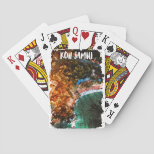 Tropische Koh Samui Thailand Waterverf Pokerkaarten